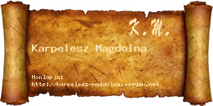 Karpelesz Magdolna névjegykártya